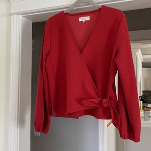Texture and Thread Madewell red wrap top. Size M.